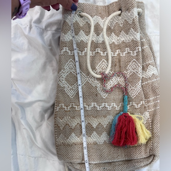 ZARA | Kids Embroidered Drawstring Bucket Backpack, 100% Cotton - Picture 4 of 6